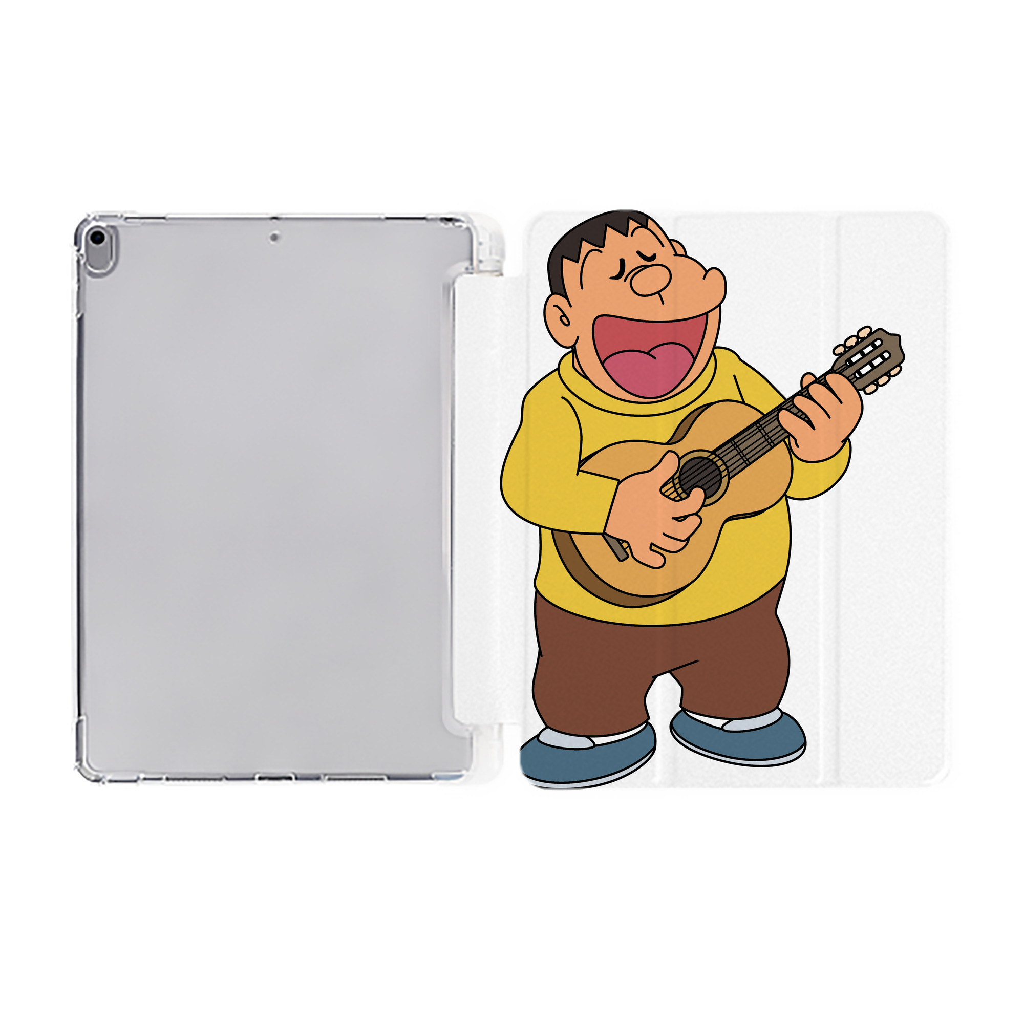 （画像用） ドラえもん 剛田武 Doraemon Gouta Takeshi IPad ケース ペン収納付き 三つ折りスタンド PUレザー×シリコン 対応機種9.5/10.5/10.9インチ
